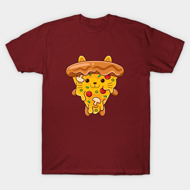 Cat Pizza T-Shirt by MEDZ